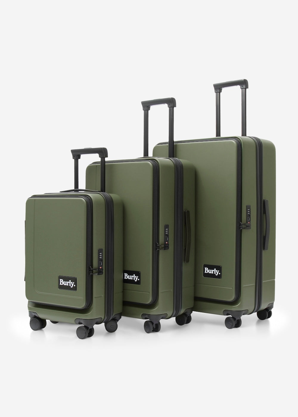 Burly Open Top Luggage Set of 3 Bundle